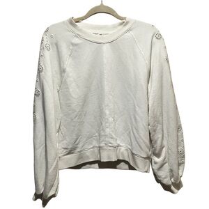 Splendid‎ White Embellished Sleeve Sweatshirt Size L